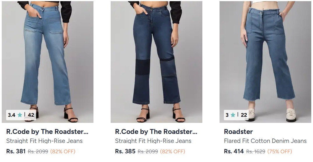 Myntra Roadster Jeans - Steal The Starts 381women Men - budget fashion shopping