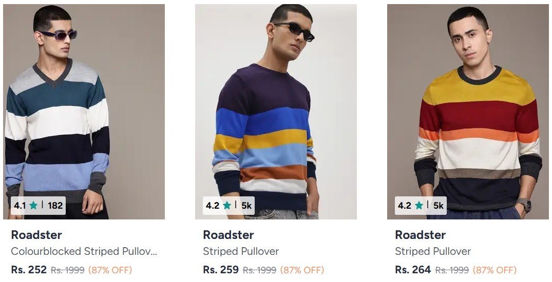 Myntra Roadster Sweaters 87 Offlink
