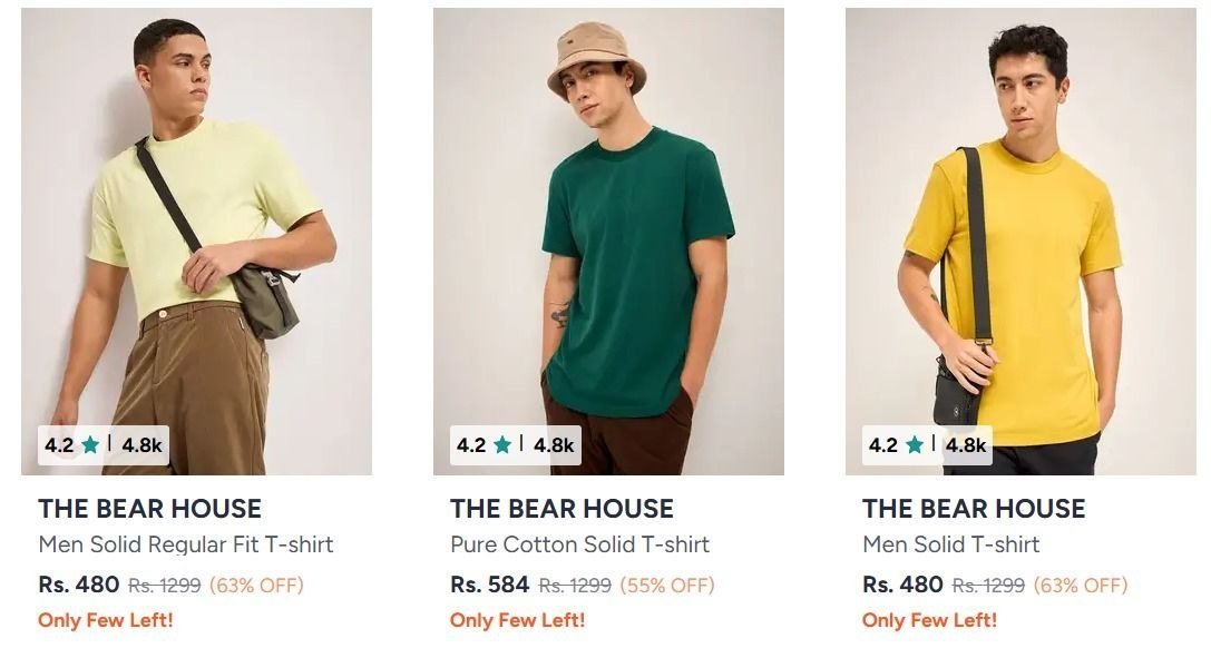 Myntra Roadster Under 499hrx Min 75 5 Offtbh 