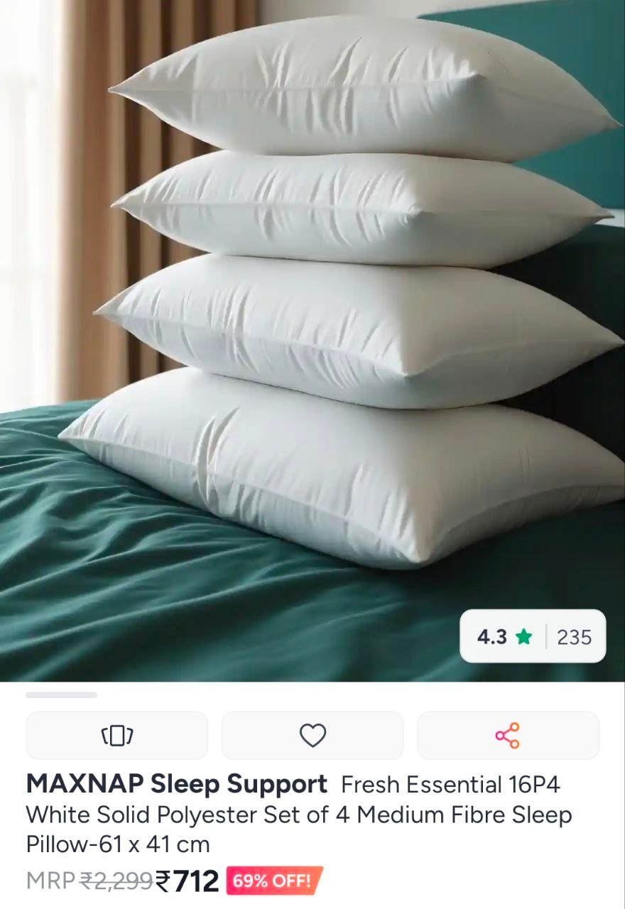 Myntra Set Of 4 Pillows 712