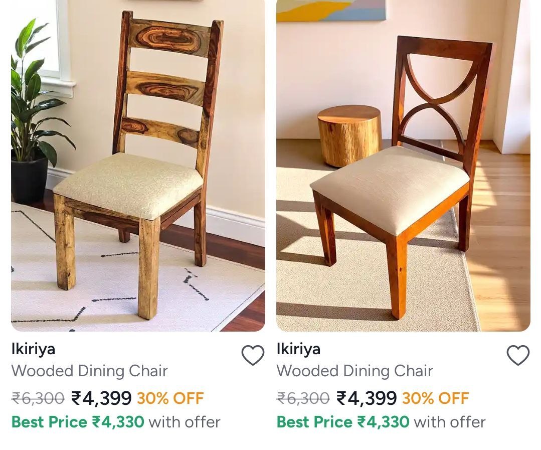 Myntra Solid Sheesham Wood Dining Chairs Star