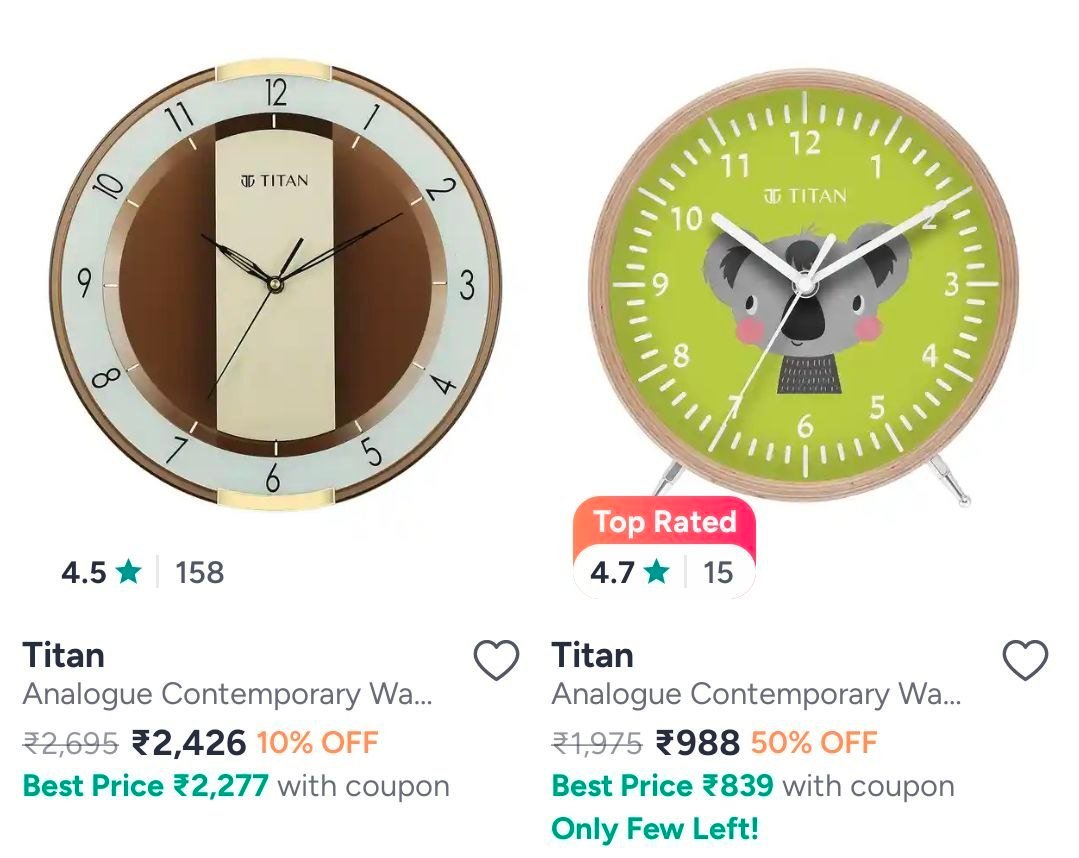 Myntra Titan Wall Clock At 50