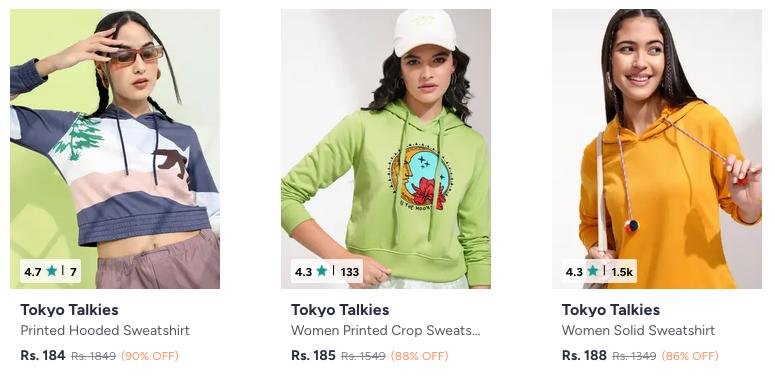 Myntra Tokyo Talkies Sweatshirts Sale Startin