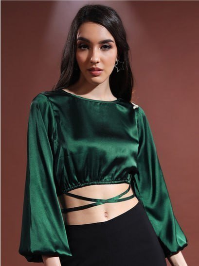 Myntra Tokyo Talkies Women Puff Sleeves Blouson Cr