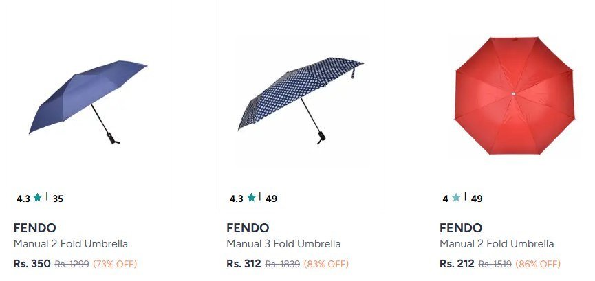 Myntra Umbrellas Under 449