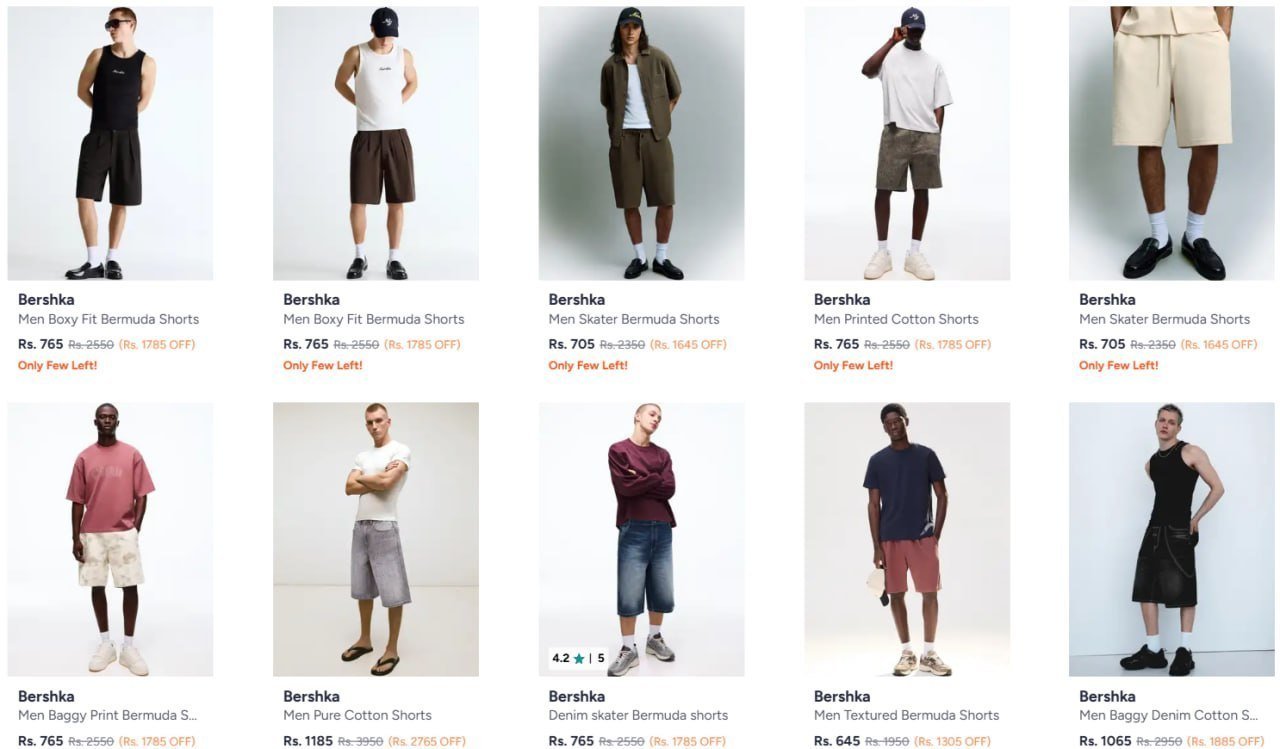 Myntra Up To 70 - Bershka Clothings For Mens