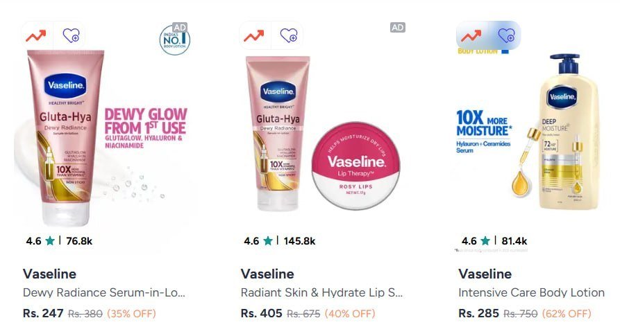 Myntra Vaseline 67 Offtresemme 65 Offupto 60 - Lak