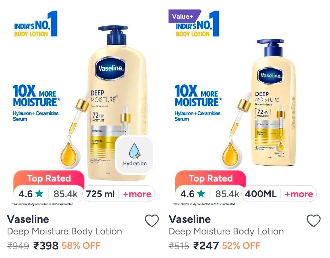 Myntra Vaseline Skincare Min 50
