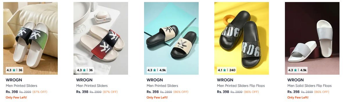 Myntra Wrogn Flip Flops Sale Up To 80 On Wrogn Fli