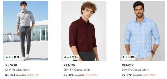 Myntra Xenor Men Cotton Shirt From 272