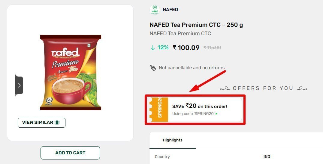 Nafed Tea Premium Ctc 250 Gm 80 Use -spring20