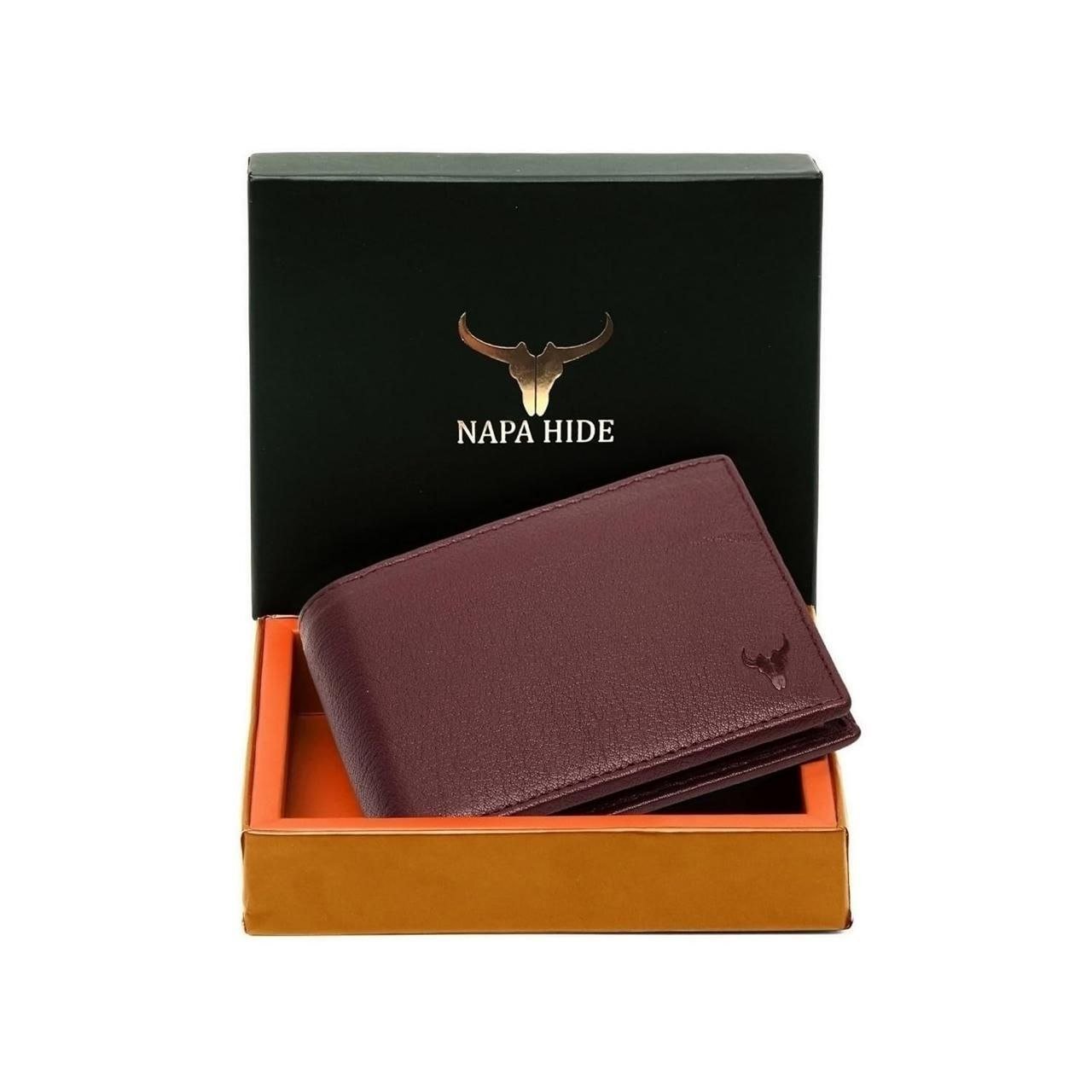 Napa Hide Maroon Leather Wallet For Men I Han