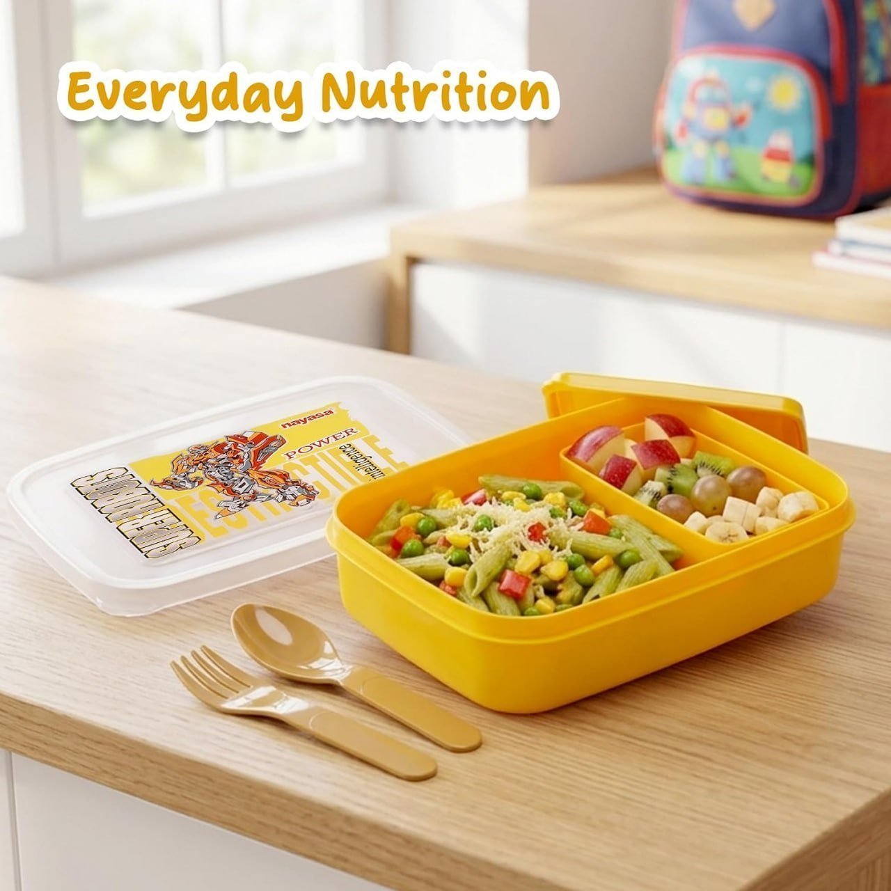 Nayasa Ninja 2 Compartment Lunch Box For Kids