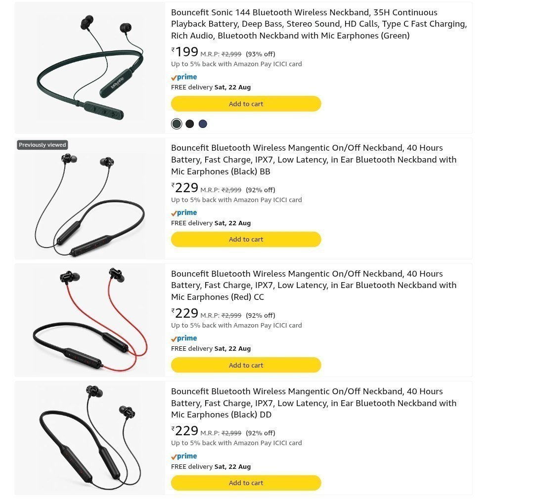 Neckband Starts 199