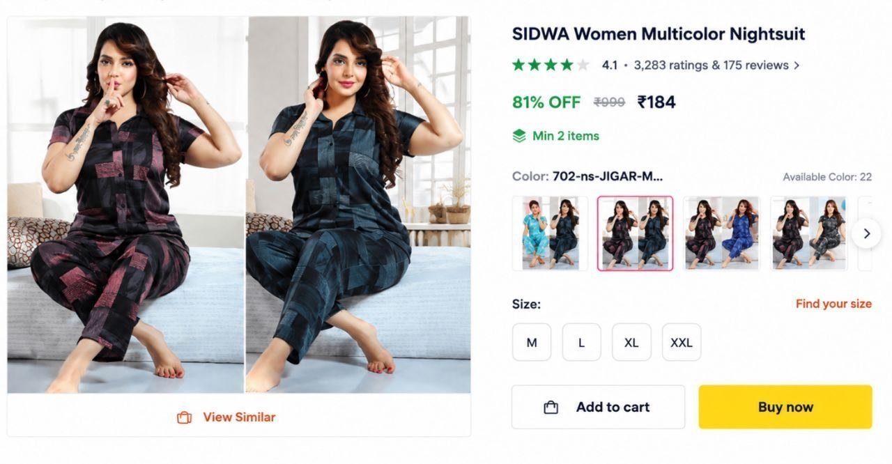 Night Suits 184min Buy 2 Qnty