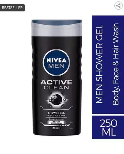 Nivea Active Clean Shower Gel (250 Ml) 147 Mrp 293