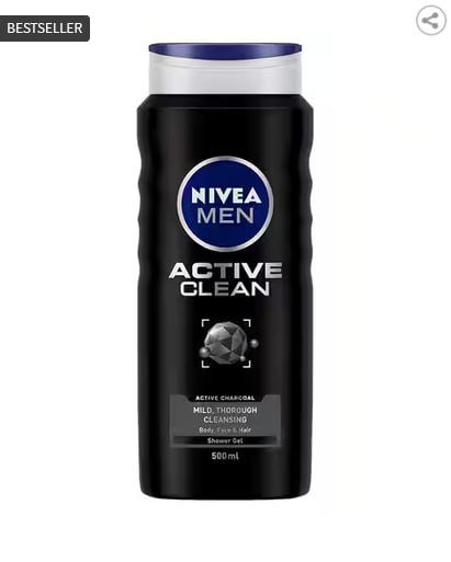 Nivea Men Active Clean Shower Gel 500 Ml 400 