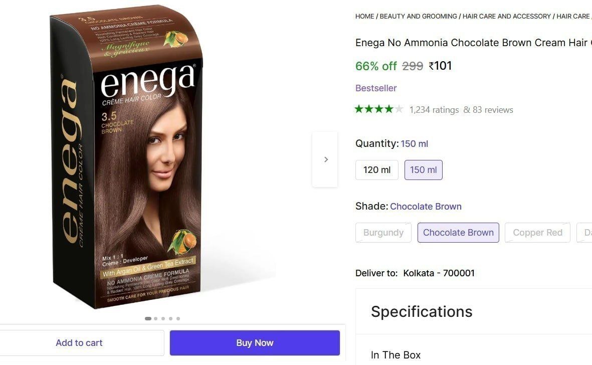 No Ammonia Chocolate Brown Cream Hair Color 1