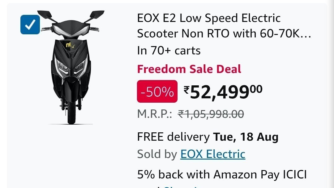 Non Rto Electric Scooter Regular High