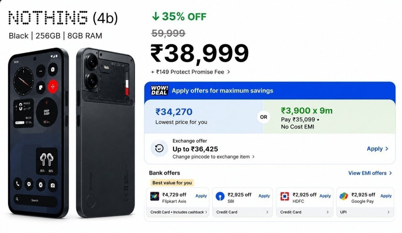 Nothing Phone (4b) (256gb 8gb) 34 270 (effect