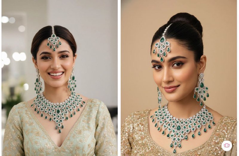 Nui Gold-plated Stone Studded Maang Tika Earr
