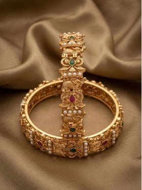 Nui Set Of 2 Gold-plated Pearls Bangles 335 M