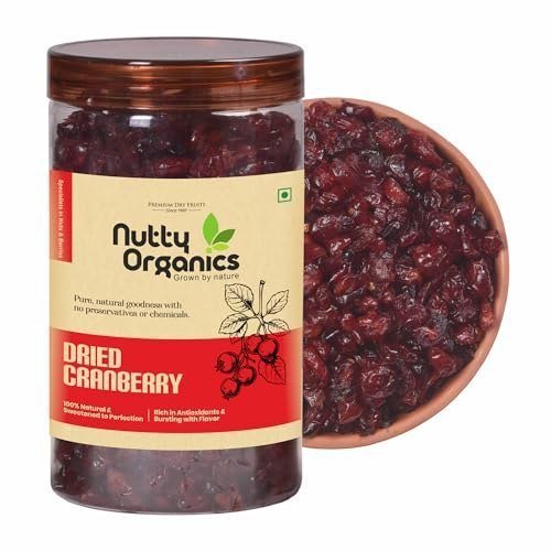 Nutty Organics Cranberry 500 Gm Dry Fruit Berries 