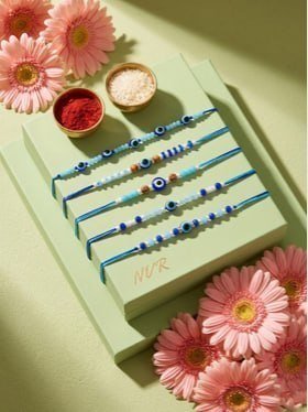 Nvr Set Of 5 Blue Evil Eye Thread Rakhi 111 M