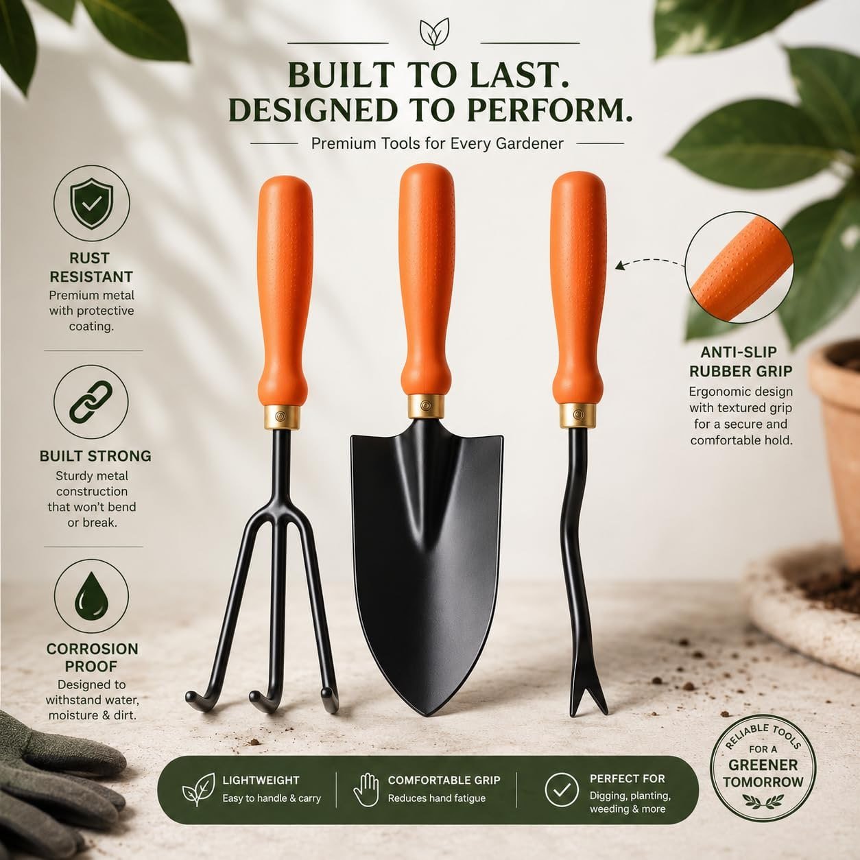 Ocean Mart Garden Tool Set Of 3 Pcs 179