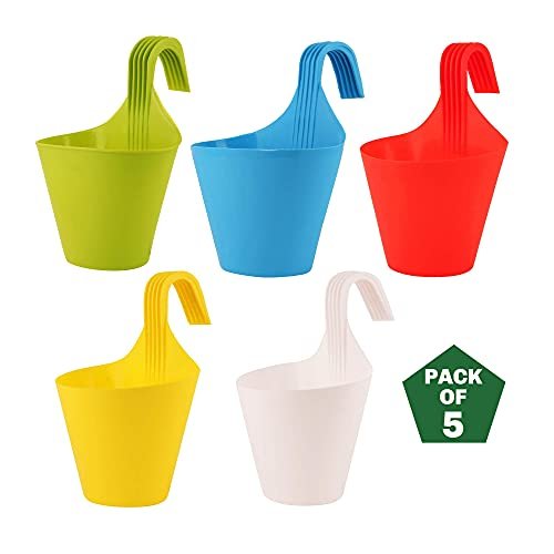 Ocean Mart Plastic Hanging Planters 5 Pcs (8 
