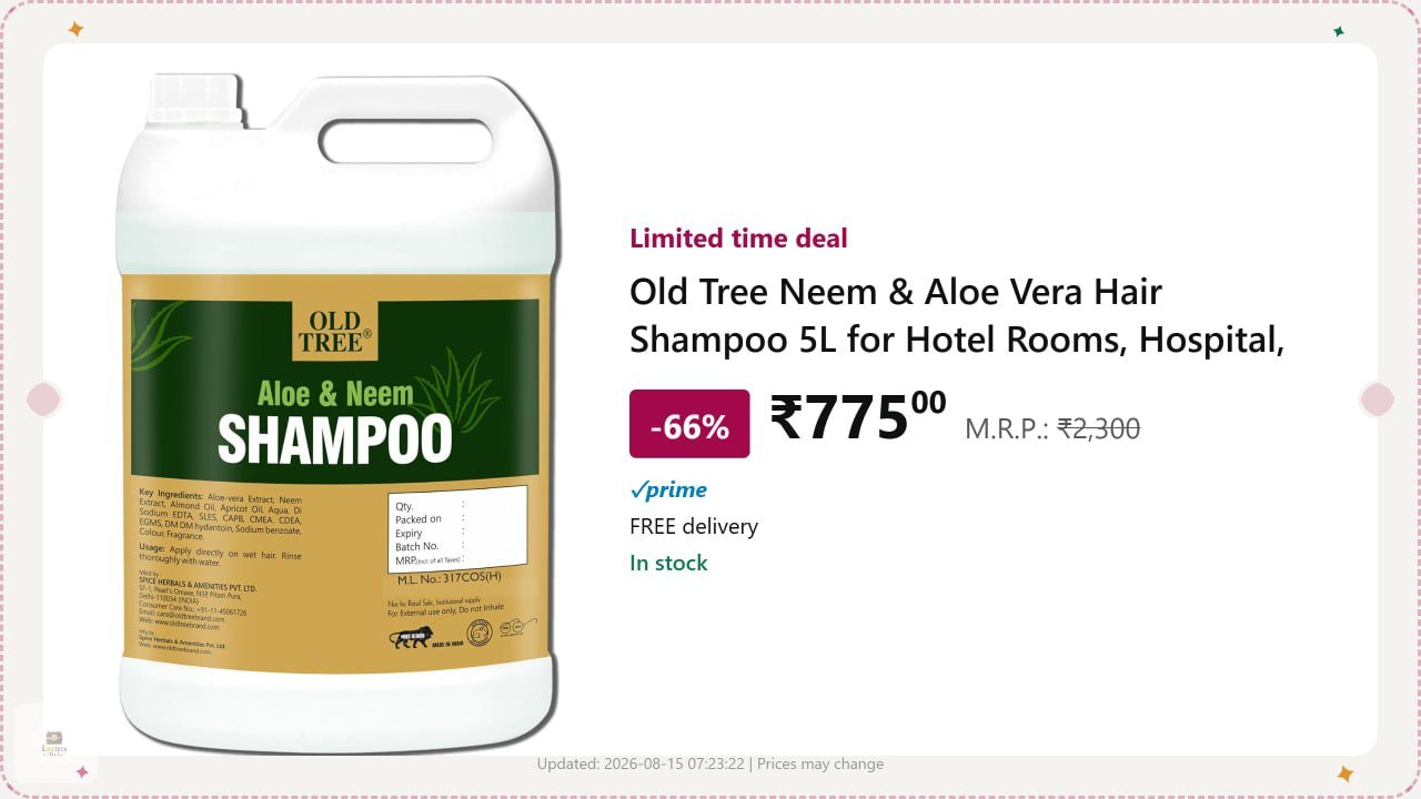 Old Tree Neem Aloe Vera Hair Shampoo 5l 775