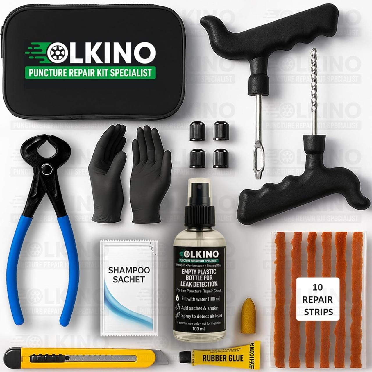 Olkino 12-in-1 Tubeless Tyre Puncture Repair 