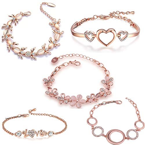 Om Jewells Valentine Gift Rose Gold Plated Jewelle