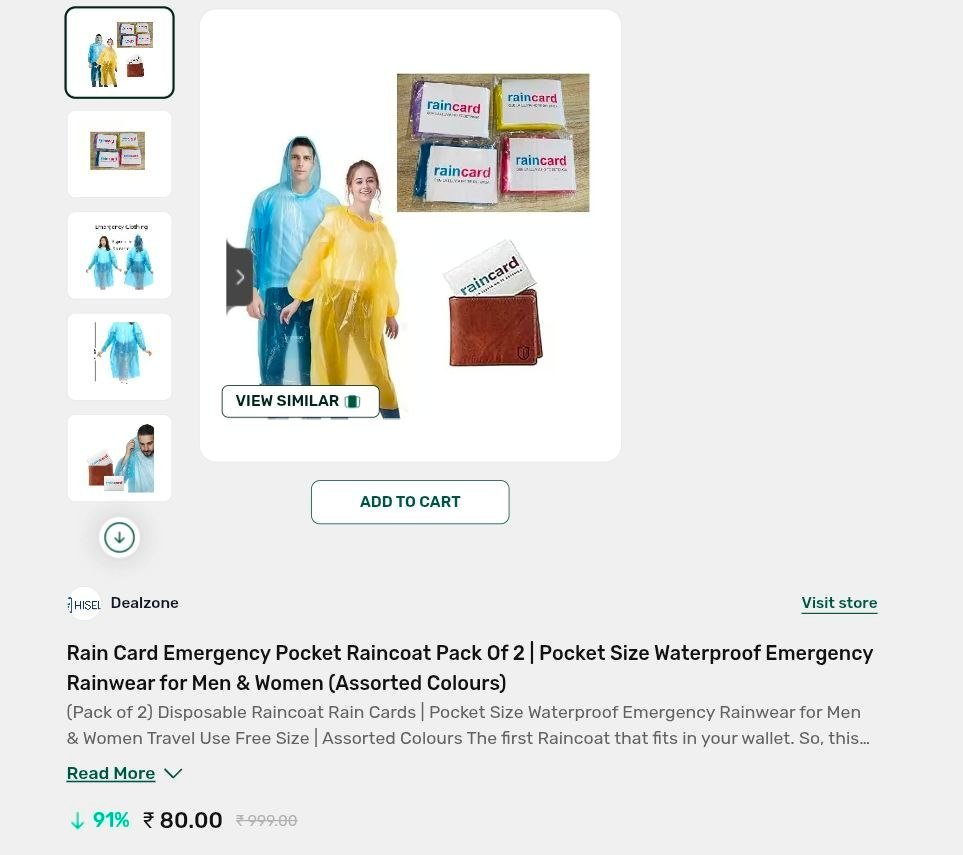 Ondc Monsoon Must-have Rain Card Emergency Pocket 