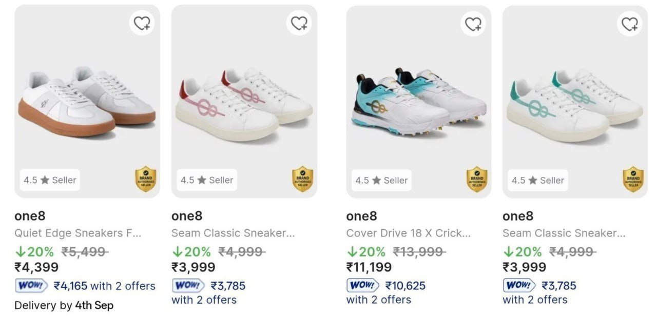 One8 By Virat Kohli Shoes Extra 20 Offuse One8emp2