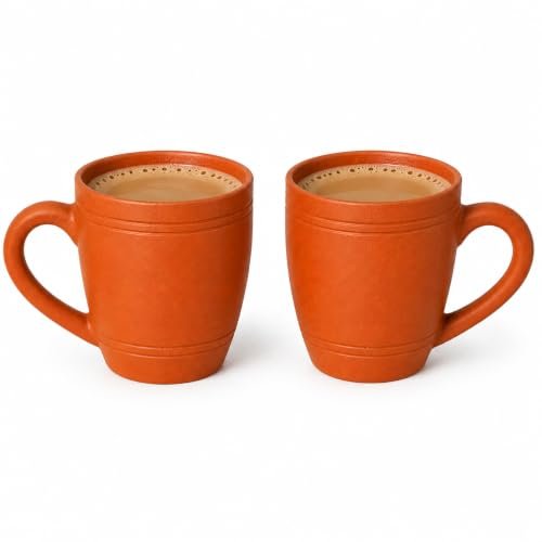 Onecrafts Clay Coffee Mugs Set Of 2 With Hand