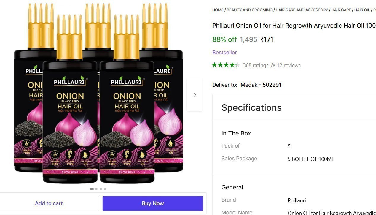 Onion Hair Oil (500 Ml) 171