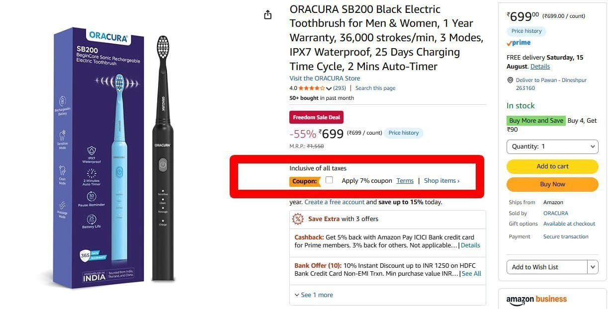 Oracura Premium Electric Toothbrush 650 7