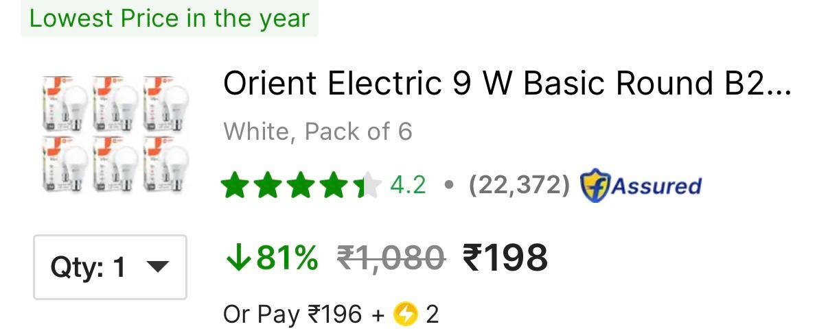 Orient Electric 9w Led Bulb (pack Of 6) 198