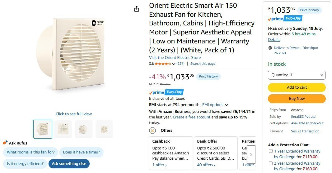 Orient Electric Smart Air 150 Exhaust Fan 1033