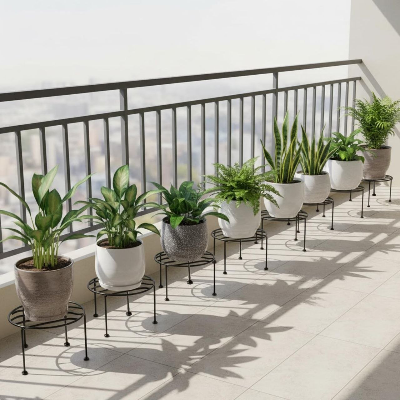 Oriley Round Plant Stand Galvanised Metal Flo