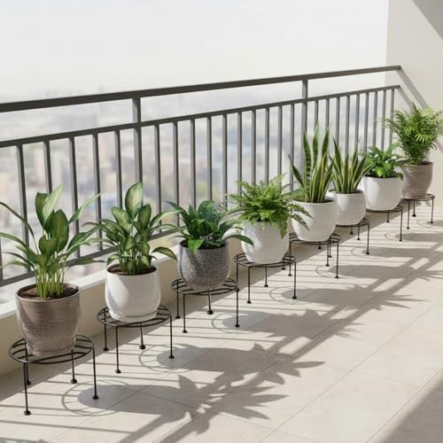 Oriley Round Plant Stand Galvanised Metal Flo