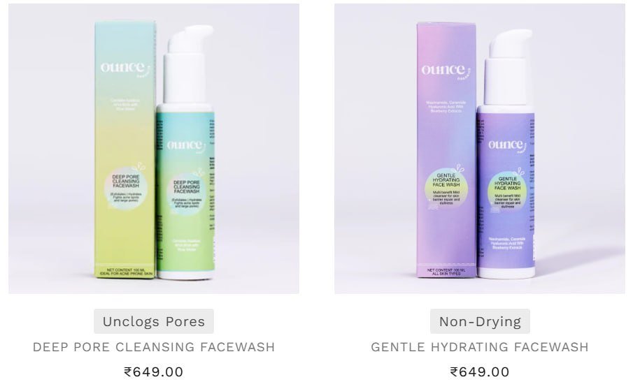 Ounce Organics Skincare Premium Face Wash Col