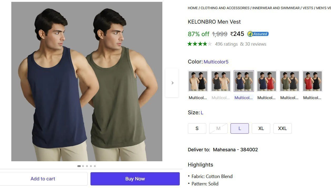 Pack 2 Men S Vest 245