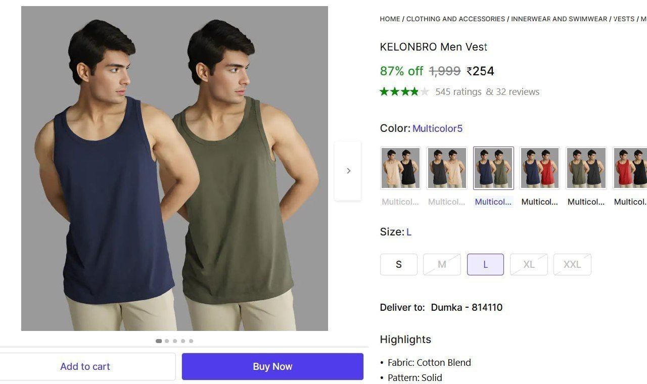 Pack 2 Men S Vest 254