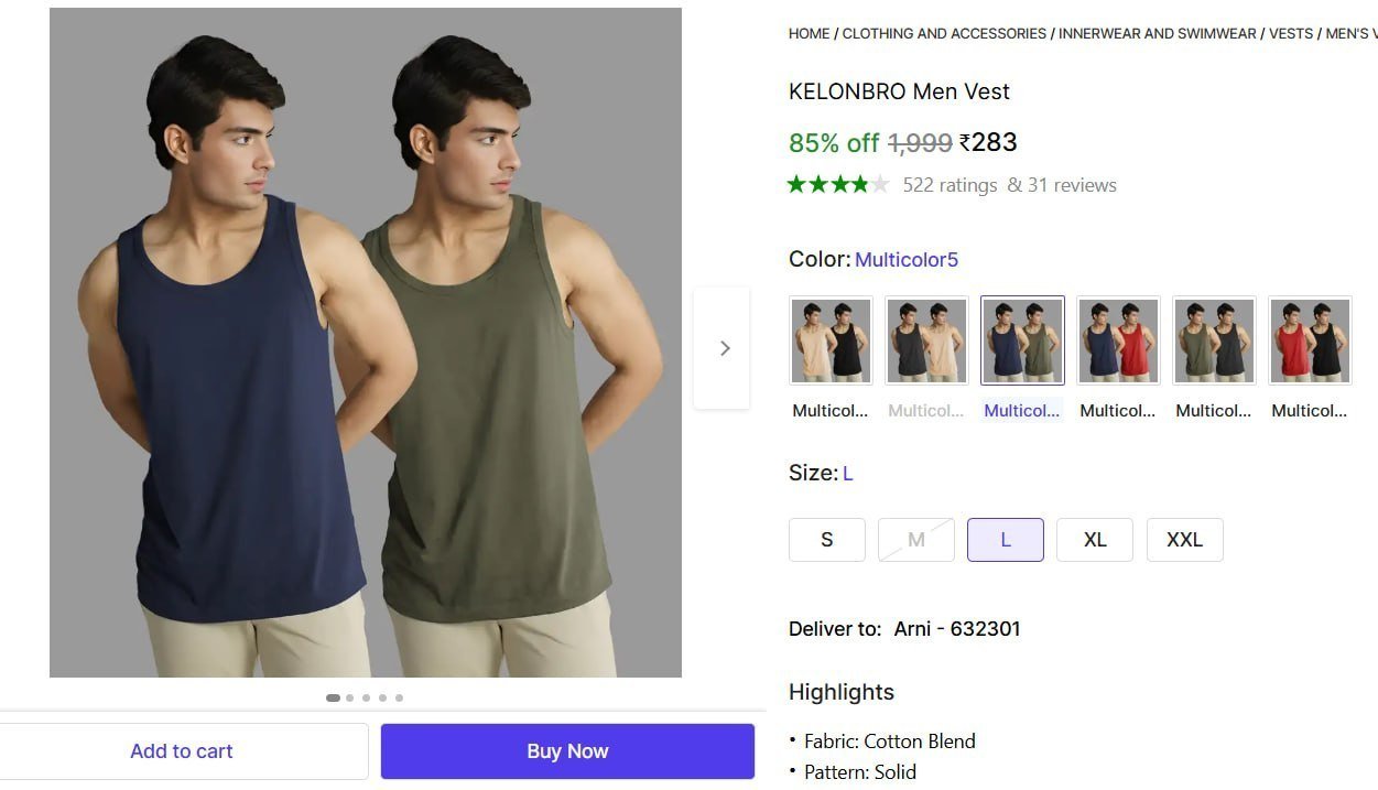 Pack 2 Men S Vest 283
