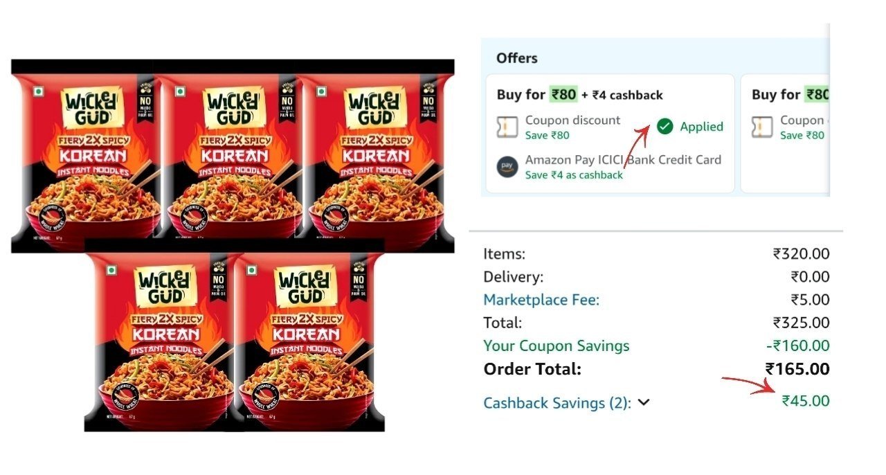 Pack Of 10 Noodles 120add 2 Qty 50 45 Cashback Pay
