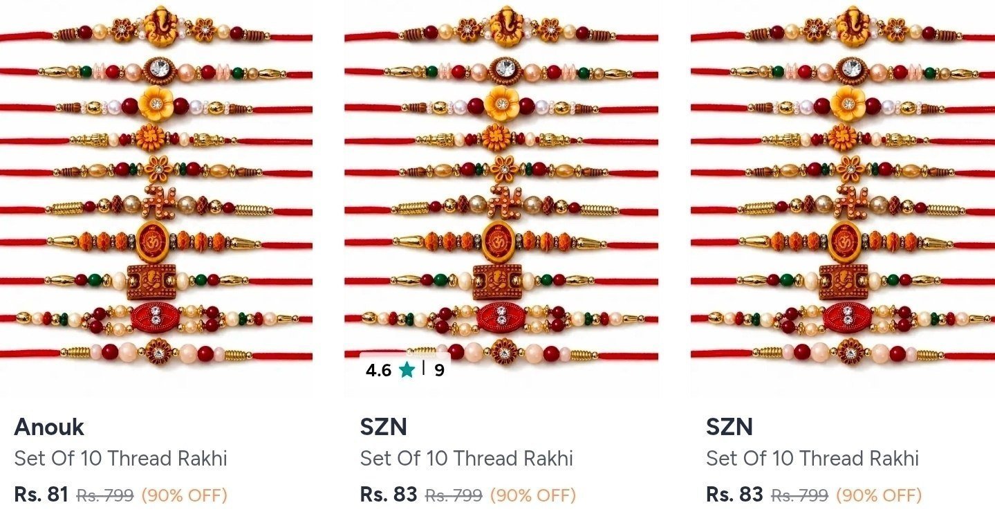 Pack Of 10 Rakhi From 81