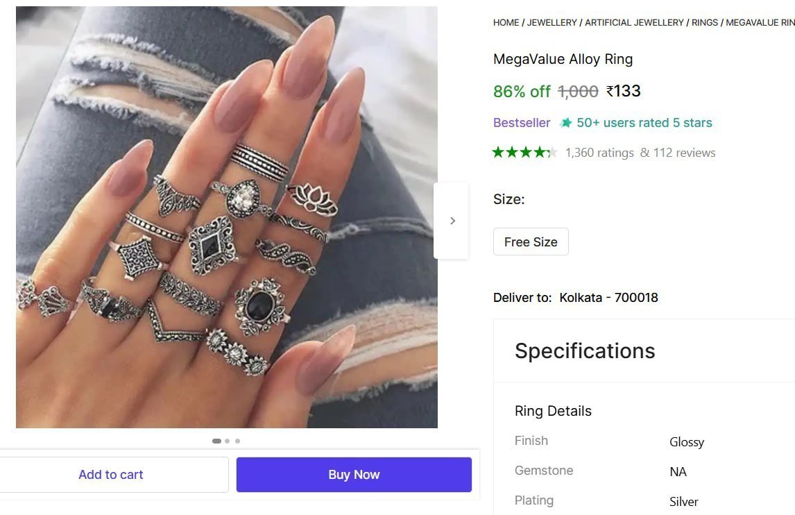 Pack Of 15 Alloy Ring 133