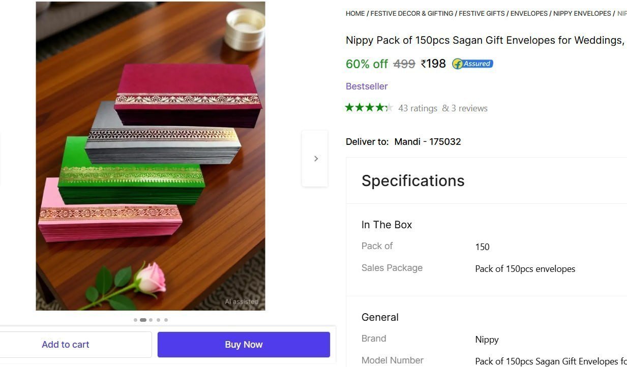 Pack Of 150 Pcs Sagan Gift Envelopes 198